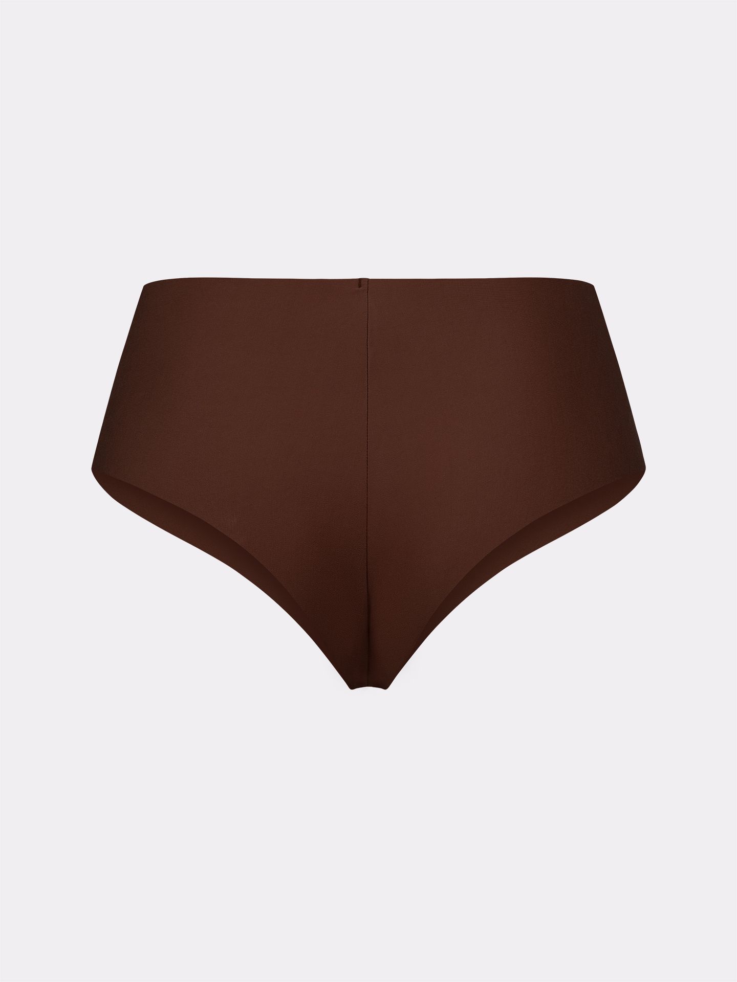 Casual Cotton High Waist Brazil Thong umber M